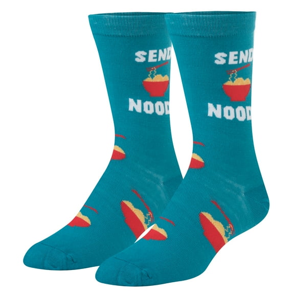 Crazy Socks, Women's, Food, Send Noods, Crew Socks, Novelty Silly Fun Cute