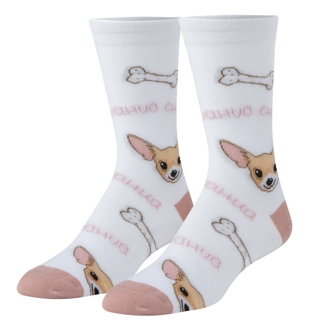 Crazy Socks Womens Animals Chihuahua Crew Socks Novelty Silly Fun