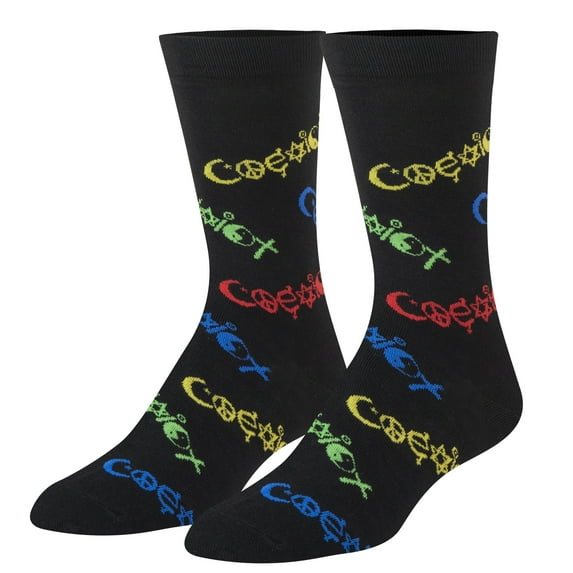Crazy Socks, Womens, Graphic, Coexist, Crew Socks, Novelty Silly Fun Cute