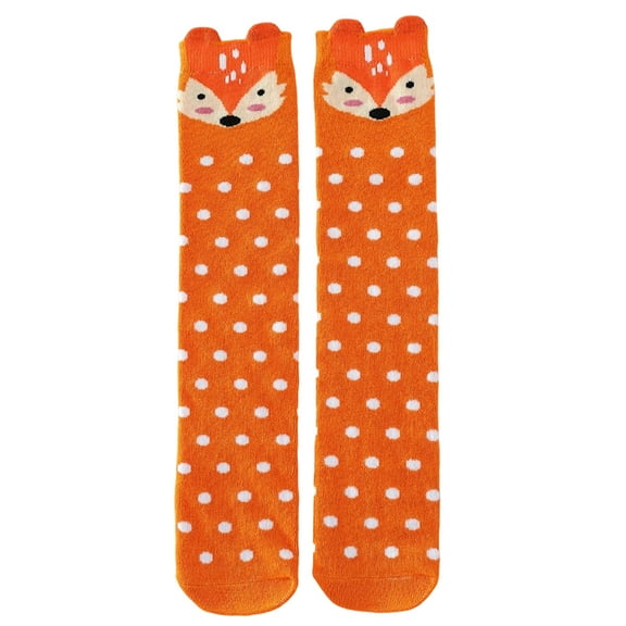 Crazy Socks for Girls Knee High Animal Face Pattern Soft Long Socks F Free