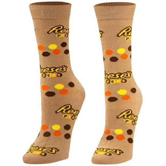 Crazy Socks for Women, Reese's Pieces Candy, Funny Colorful Prints, Medium