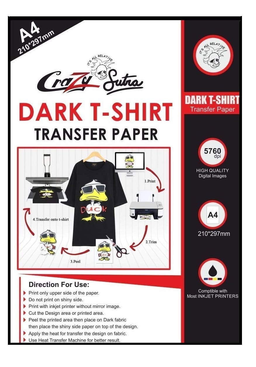 Crazy Sutra A4 Size Inkjet Print Iron On T-Shirt Transfer Paper For ...