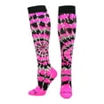 thumbnail image 1 of Crazy Tie Dye Socks Over the Calf (Neon Pink/Black/White, X-Small), 1 of 2