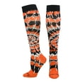 thumbnail image 1 of Crazy Tie Dye Socks Over the Calf (Orange/Black/White, X-Small), 1 of 2