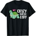 thumbnail image 1 of Crazy Turtle Lady Women Turtle Girl T-Shirt Black X-Large, 1 of 4