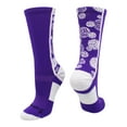 thumbnail image 1 of Crazy Volleyball Logo Crew Socks (Purple/White, Medium), 1 of 2