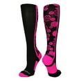 thumbnail image 1 of Crazy Volleyball Logo Over the Calf Socks (Black/Hot Pink, Large), 1 of 2