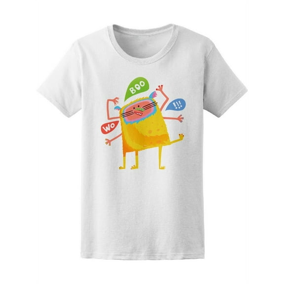 Crazy Yellow Talking Monster T-Shirt Women -Image by Shutterstock, Female Large