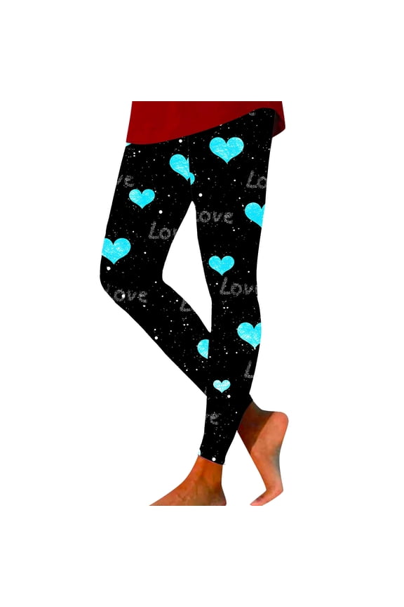 Crazy Yoga Leggings Valentine’s Day Stretchy Workout Tights Slim Fit Skirt with Leggings Attached for Women Goth Leggings for Women Bottoms for Women