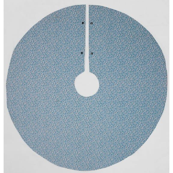 Crazy for Daisies Christmas Tree Skirt By Penny's Needful Things (Ice Blue) (Round)