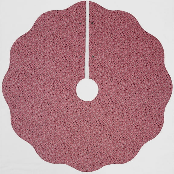 Crazy for Daisies Christmas Tree Skirt By Penny's Needful Things (Pink) (Scalloped)