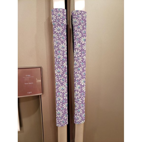 Crazy for Daisies Refrigerator Oven Dishwasher Handle Covers by Penny's Needful Things (15 Inch) (Set of 2) (Lilac)