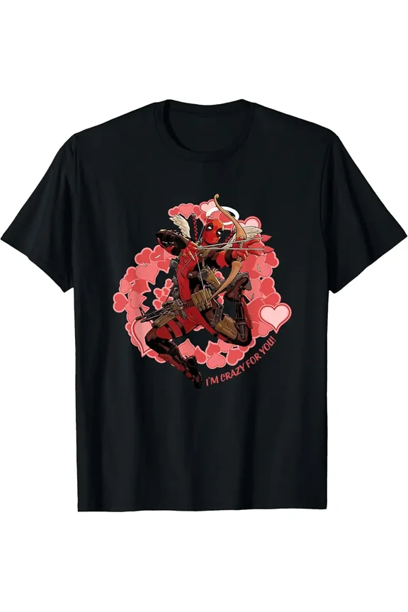 Crazy for You Valentine's Day Design Romantic Apparel T-Shirt Z9636, for Men & Women, up to Size 5XL