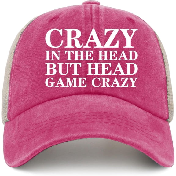 Crazy in The Head BUT Head Game Crazy Trucker Hat Women Trendy Mesh Cap for Summer