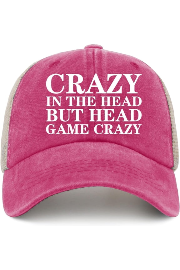 Crazy in The Head BUT Head Game Crazy Trucker Hat Women Trendy Mesh Cap for Summer