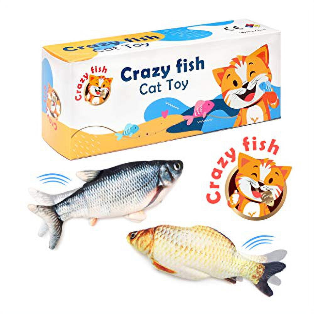 Flippity Fish Cat Toy, Interactive Cat Toy, Flips, Flops & Wiggles Like a  Real Fish, Motion Activated Animal Toys 