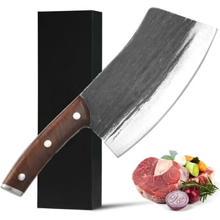 Forged stainless steel tiger grain kitchen knife Cleaver Sharp blade  slicing knife Wooden handle axe meat cleaver Kitchen knife