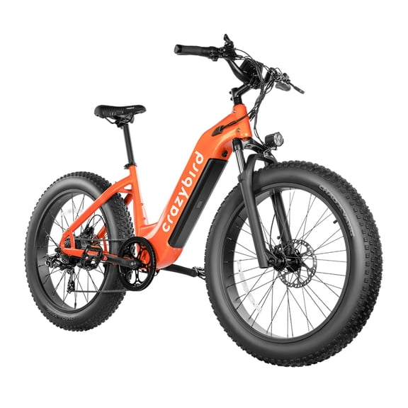 Crazybird CB60 26" Electric Mountain Bike for Adults, 1400W Peak with 85Nm High Torque, 52V 15.6Ah Removable Battery, 62 Miles Long Range, 26x4.0 Fat Tires E-Bike, Shimano 7-Speed & Dual Disc Brakes