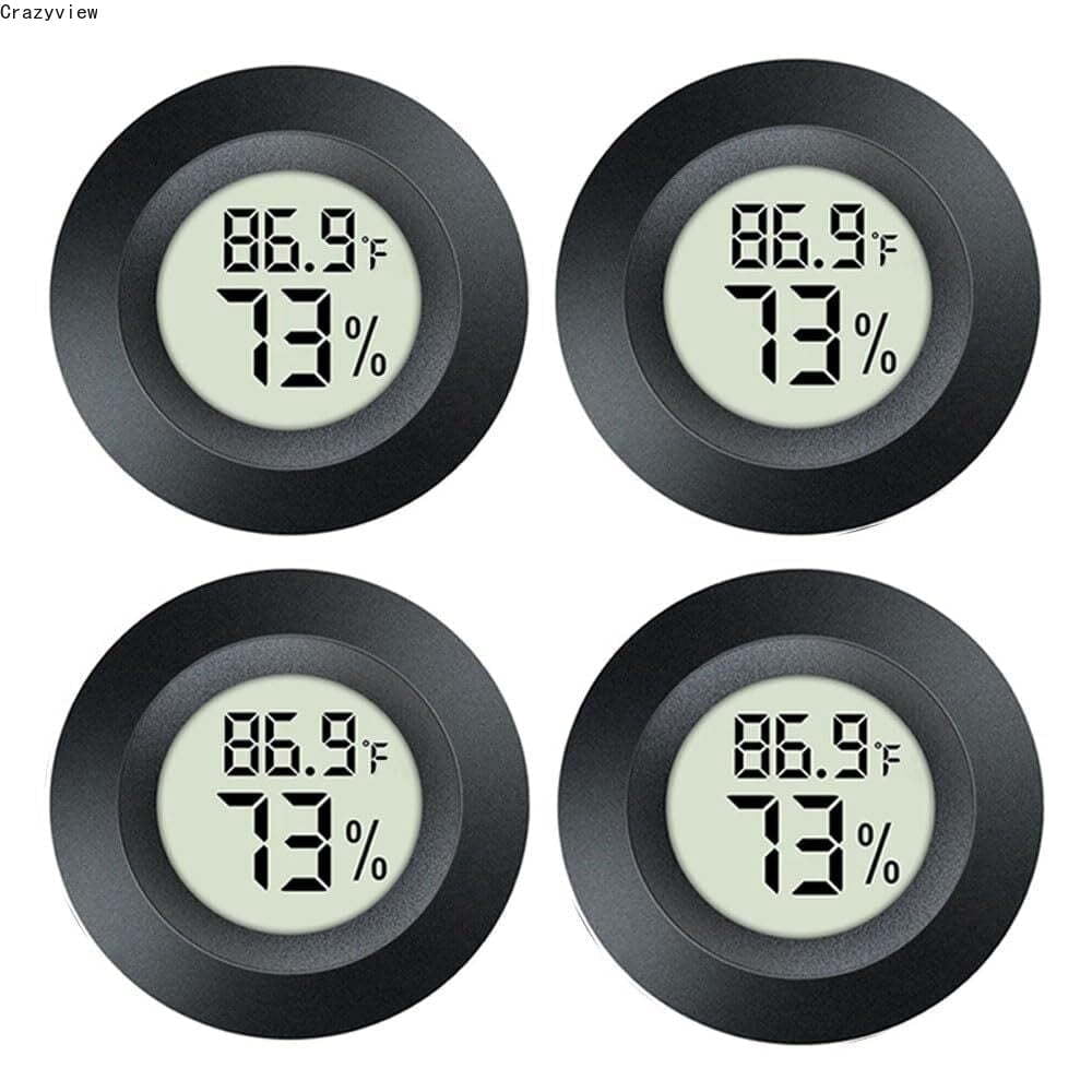 Crazyview 4 Pack Mini Digital Hygrometer Thermometer Gauge, Indoor ...