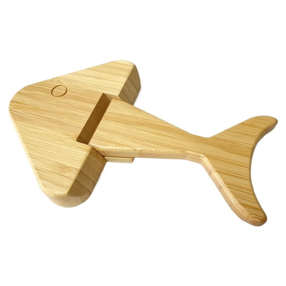 Crazyview Fish USB Hub 3.0 3 Port with PD100W 4K@60Hz, Foldable Bamboo Phone Tablet Stand