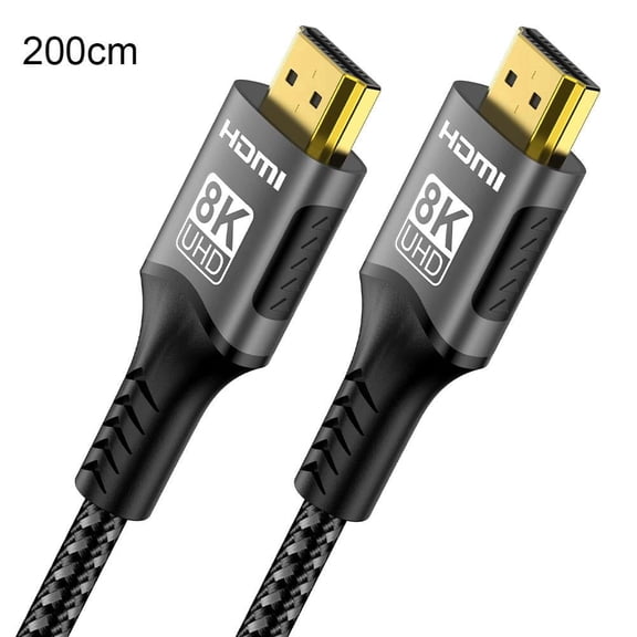 Crazyview HDMI-Compatible 2.1 Cable 96Gbps 8K@120Hz 4K@240Hz, Braided Nylon with Gold Connectors, High-Speed for Gaming, PC, Monitor, TV, Home Theater - 2m Length