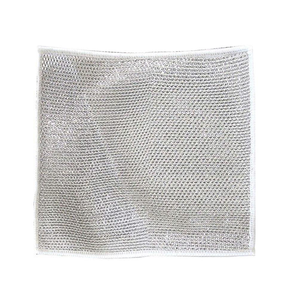 Crazyview SingleLayer Silver Silk Rag Cleaning Cloth Grid NonStick Oil Rag Kitchen Stove
