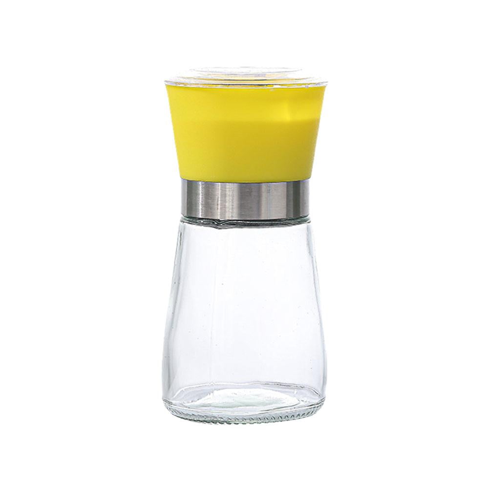 Crazyview Yellow Lid Household Pepper Grinder Glass Manual Grinding
