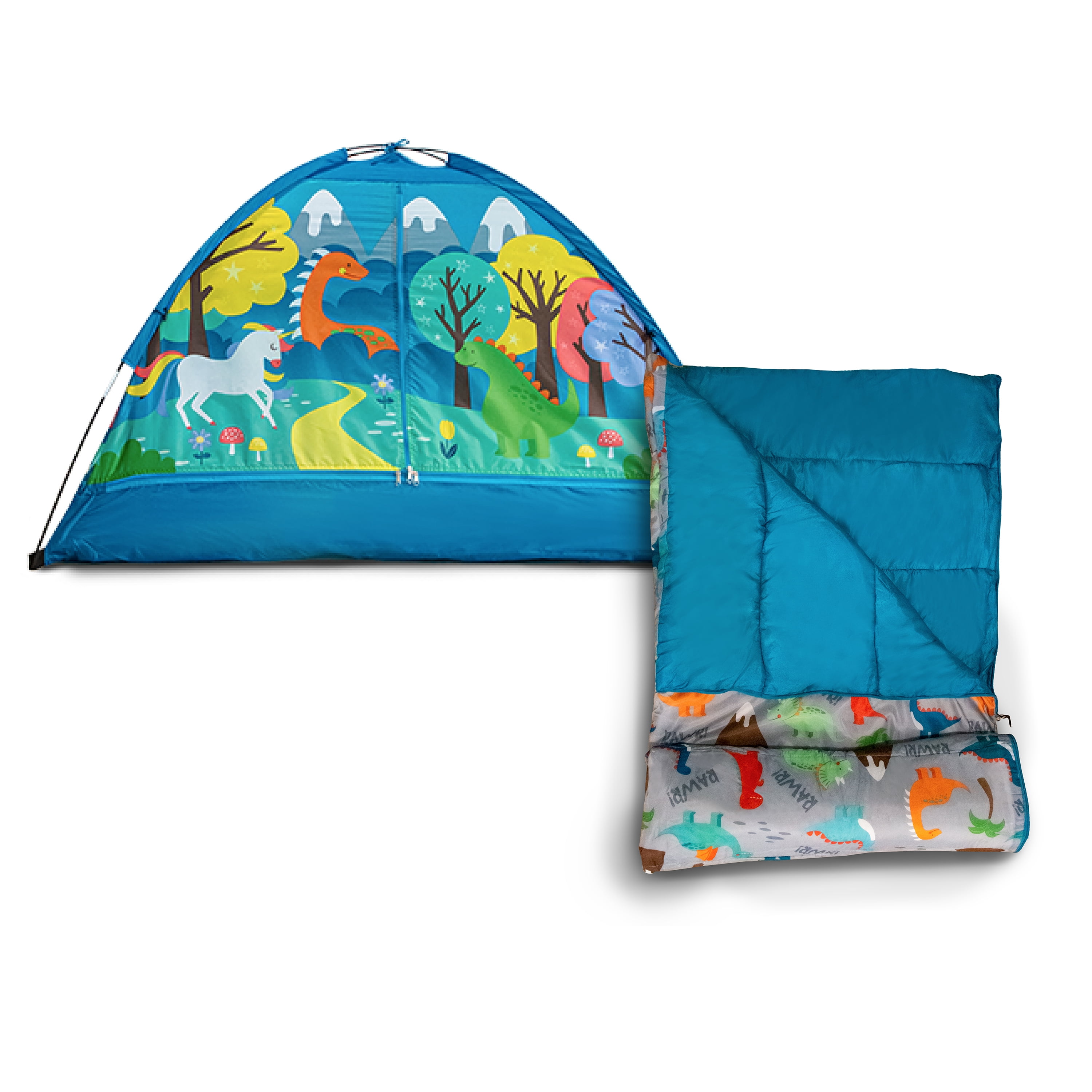 Crckt Kids 2-in-1 Camping Set (Sleeping Bag+ Tent) Dino Print