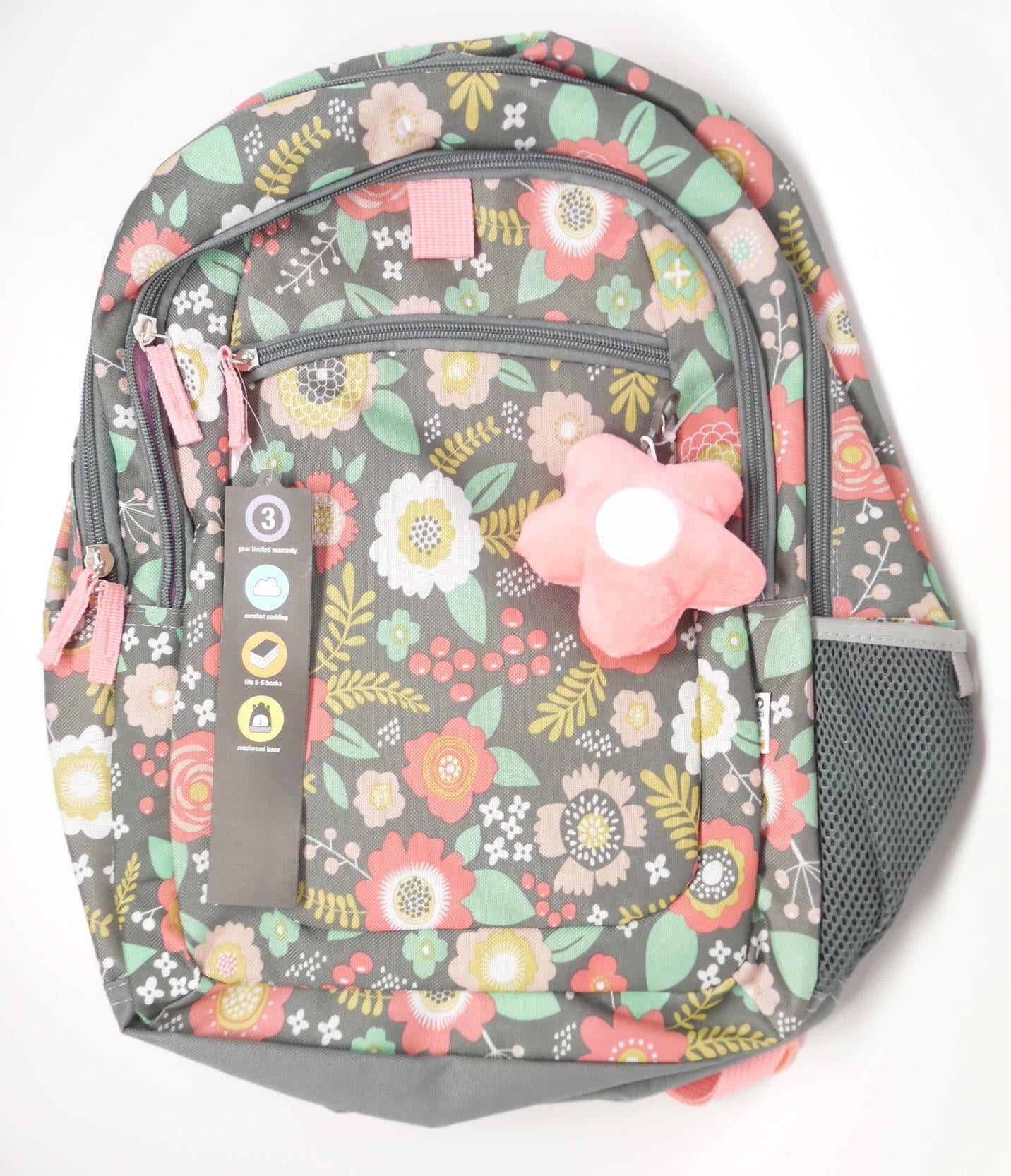 Crckt Kids 16.5 Backpack with Comfort Padding Reinforced Base Grey Floral