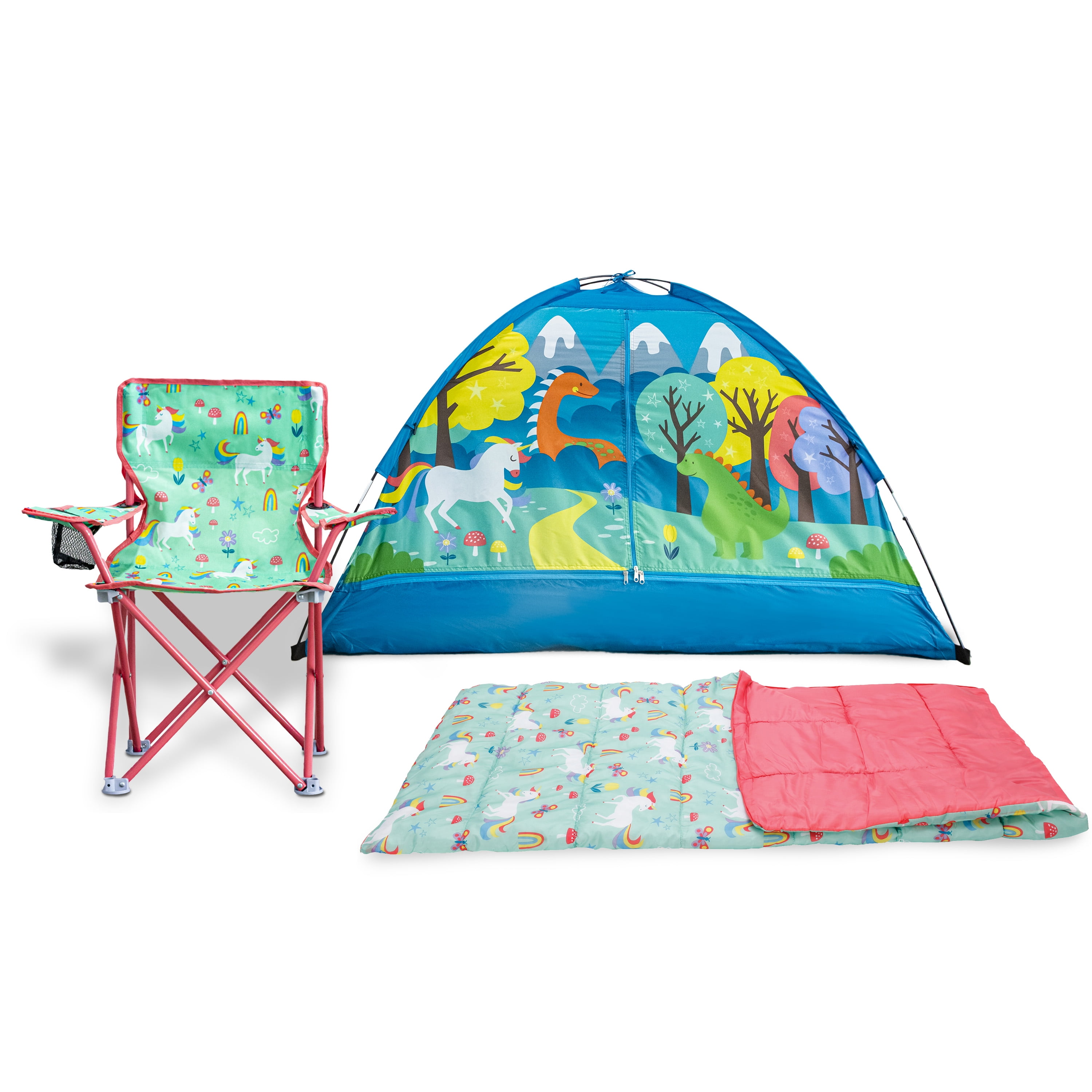 Crckt Kids 3-in-1 Camping Set (Chair+ Sleeping Bag + Tent) Unicorn Print