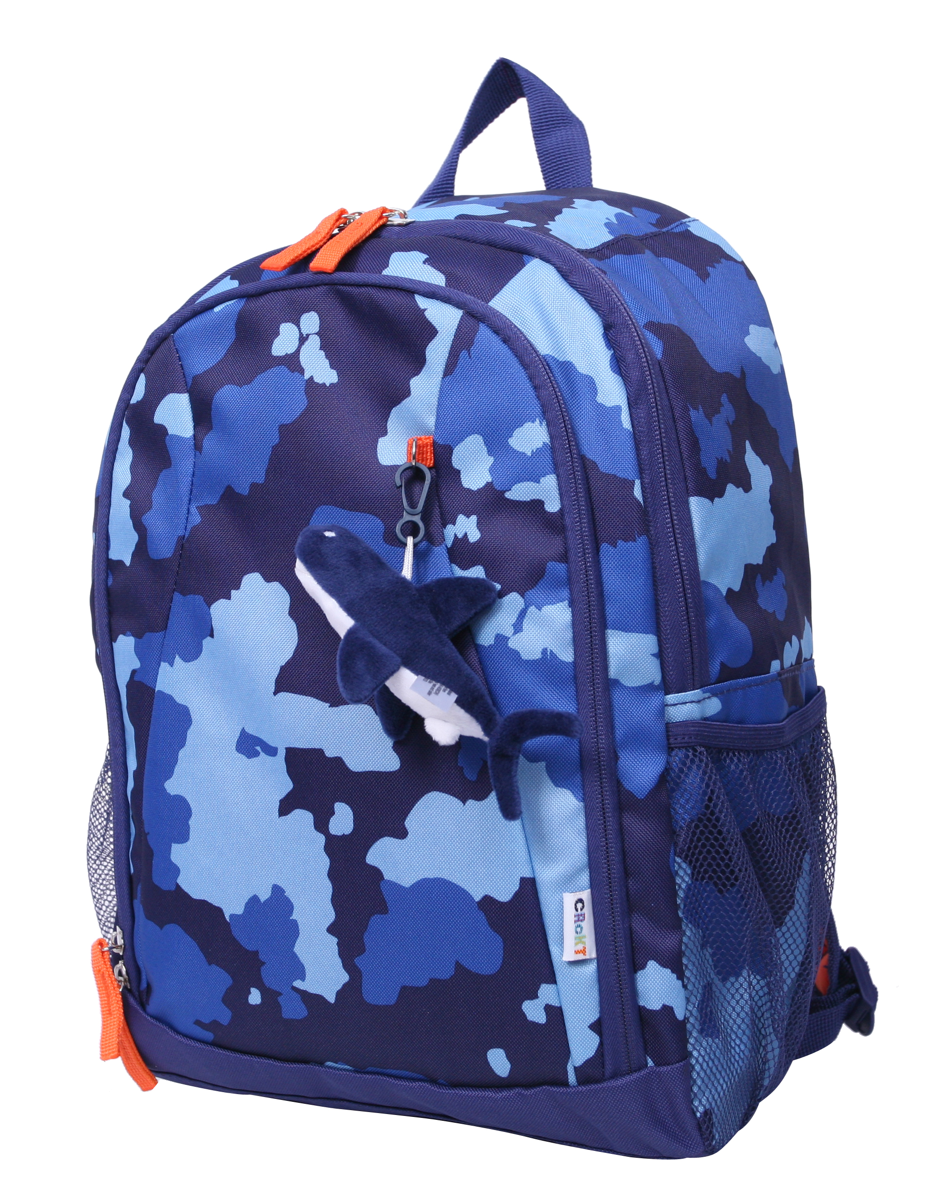 Crckt Kids Boys 15" School Backpack with Plush Dangle, Blue Camo Print - image 1 of 8