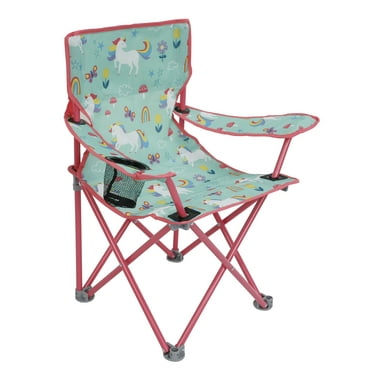 Crckt Kids Folding Camp Chair with Safety Lock (125lb Capacity) Unicorn Print