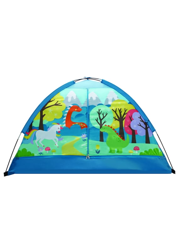 Kids Polyester Indoor Camping Play Tent with Majestic Design Print, 60"L x 36"W x 36"H
