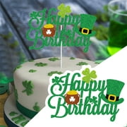 Crcmjuhgsa Cake Inserts St. Patricks's Day Decorative Clovers Pullover Irish Birthday Party Cake Insert