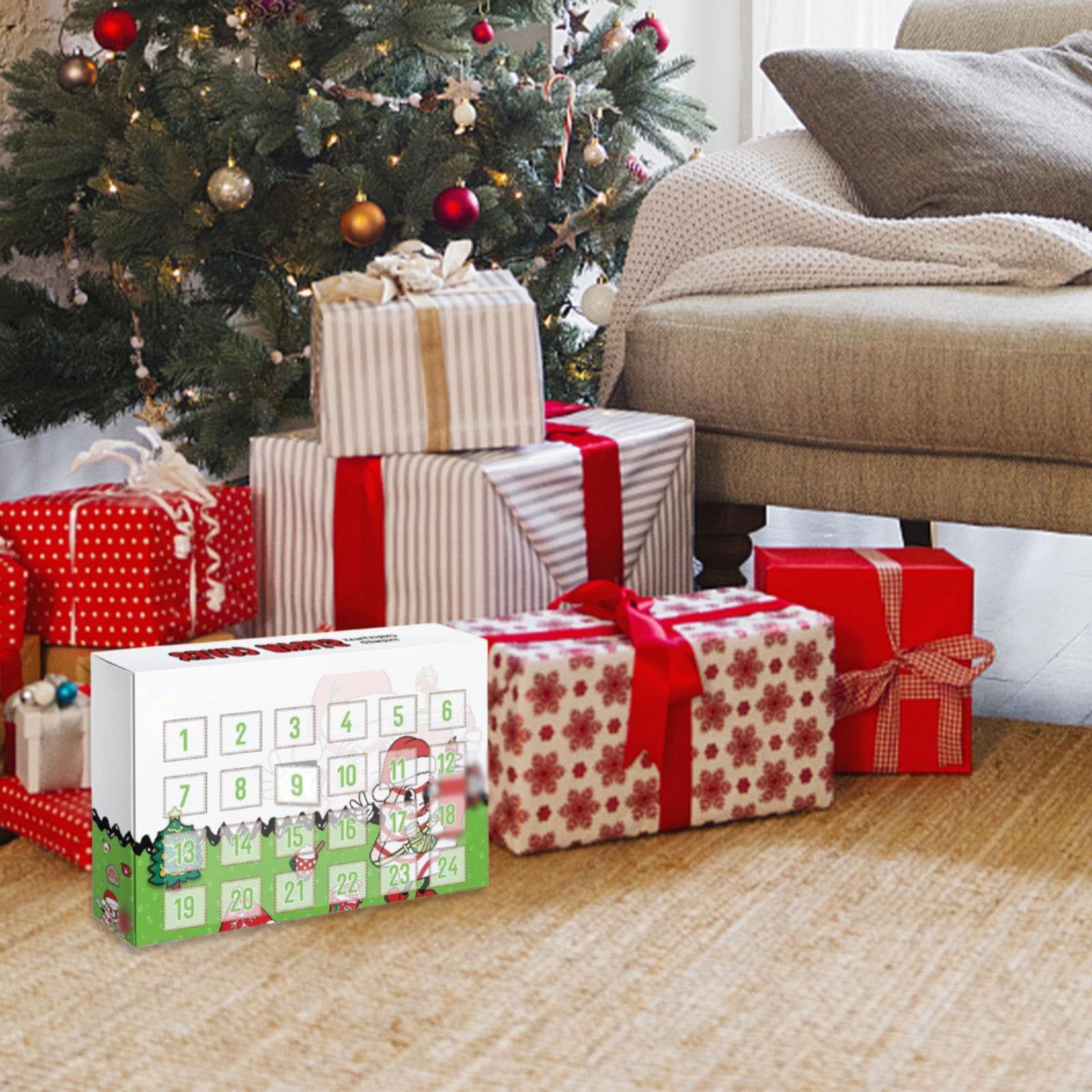 Crcmjuhgsa Christmas Advent Calendar Christmas Straw Cap Advent