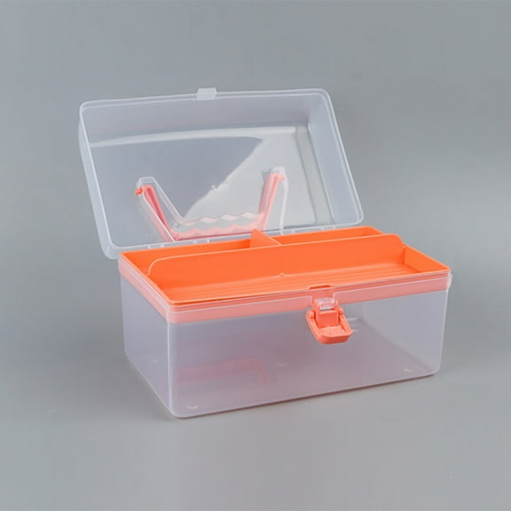 Crcmjuhgsa Large Storage Bins Heavy Duty Clear Plastic Multipurpose Portable Handled Organizer Storage Box