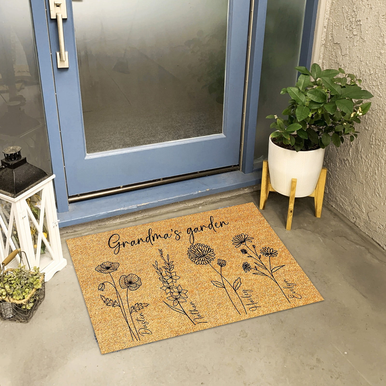 Crcmjuhgsa Floor mats Pofily Personalized Front Doormat For Grandma