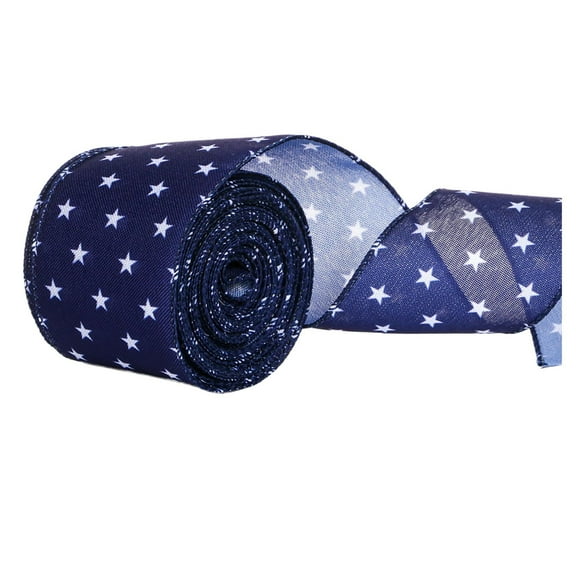 Crcmjuhgsa Independence Day 4th of July Gift Wrapping Paper 1 PCS Patriotic Wired Edge Ribbon 2.48” Vintage Ribbon USA Flag Stars Striped Decorative Ribbon For Memorial Day Independence Day