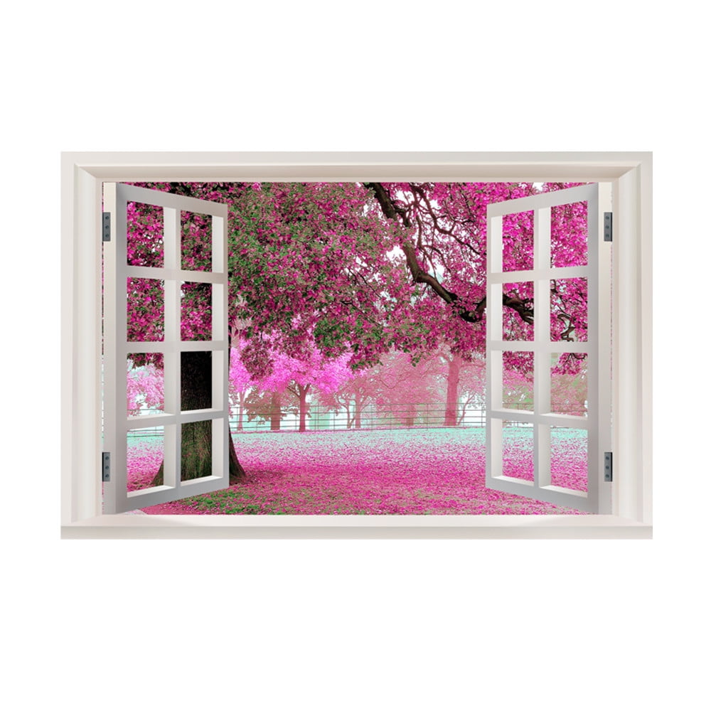 Crcmjuhgsa Wall stickers Scenery Outside The Window Wall Decal Home