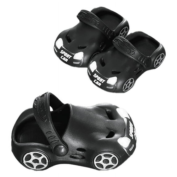 Cre-Heaven 2023 Sports Car Toddler Sandals with Lights 2 in 1 Sandal And Slippers,Soft Non-slip Little Kids’Gifts Green Black Optional Size