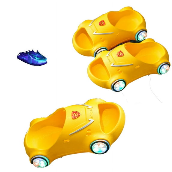 Cre-Heaven New 2023 Luminous Sports Car Toddler Slippers for Boys Girls,Little Kids Sandals for Shower,Multi Size 1-4 Years Old