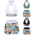 thumbnail image 1 of Cre-Heaven Women's Bikini Sets Two Piece Swimsuit High Waisted V Neck Bathing Suit Twist Front Adjustable Spaghetti Straps Bathing Suit White, 1 of 6
