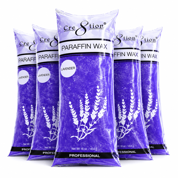 Cre8tion Paraffin Wax Refill 6 lbs Lavender for Hands & feet, Paraffin Wax Machine, Moisturizing Spa Treatment for Dry Skin & Pain Relief