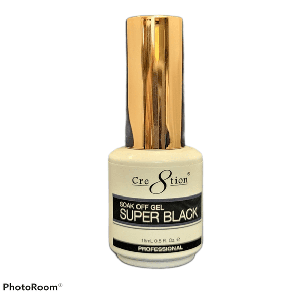 Cre8tion - Professional Manicure Soak Off Gel - Super Black