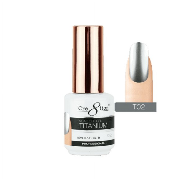 Cre8tion - Titanium Soak Off Gel (.5fl oz/15ml) Titanium 02