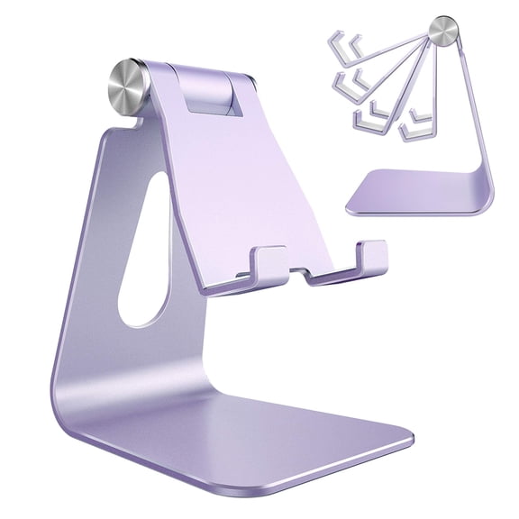CreaDream Adjustable Cell Phone Stand for Desk, Aluminum Phone Stand Holder for Switch, Perfect for Office/Home-Purple