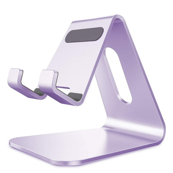 CreaDream Phone Stand for Desk, Cell Phone Stand Holder, Aluminum Desktop Stand Compatible with Switch, All Smart Phones, iPhone 16 15 14 13 12 Pro Max Mini-Purple