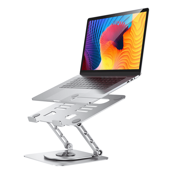 CreaDream Aluminum Ergonomic Laptop Stand, 360 Rotating Adjustable Notebook Holder for 10-17 inch MacBook Air Pro, Dell HP Lenovo Laptops