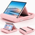 thumbnail image 1 of CreaDream Tablet Pillow Stand,Foldable & Soft iPad Tablet Stand with Pocket and Stylus Mount,for Lap/Desk/Bed, Pink, 1 of 8