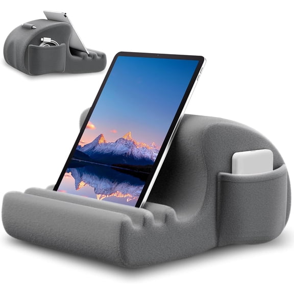CreaDream Tablet Pillow Stand, Tablet Holder for Bed, Lap with 3 Viewing Angles, Pocket, Stylus Mount, Pillow Pad Compatible with 4-13" Tablets, iPad Pro 13 11 Air, Kindle, Galaxy Tab